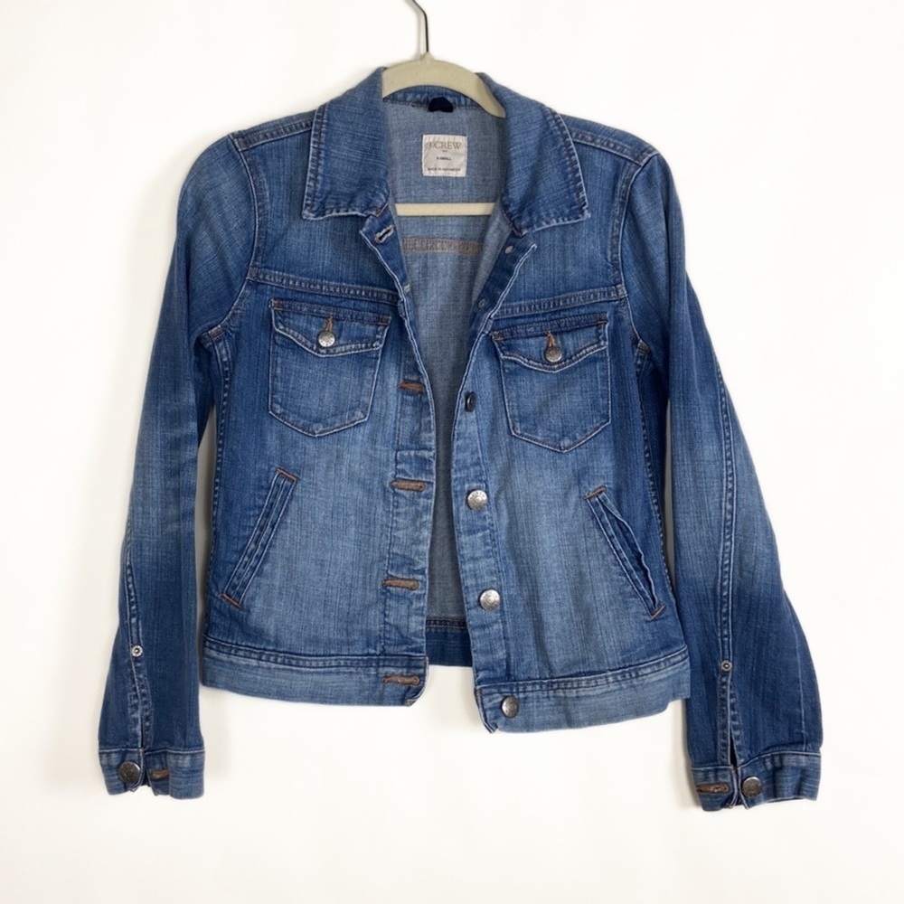 J. Crew Button Up Indigo Blue Denim Jean Jacket